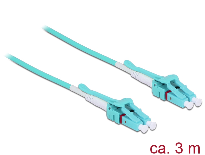 Kabel Lichtwellenleiter LC an LC Multimode OM3, Uniboot, 3m