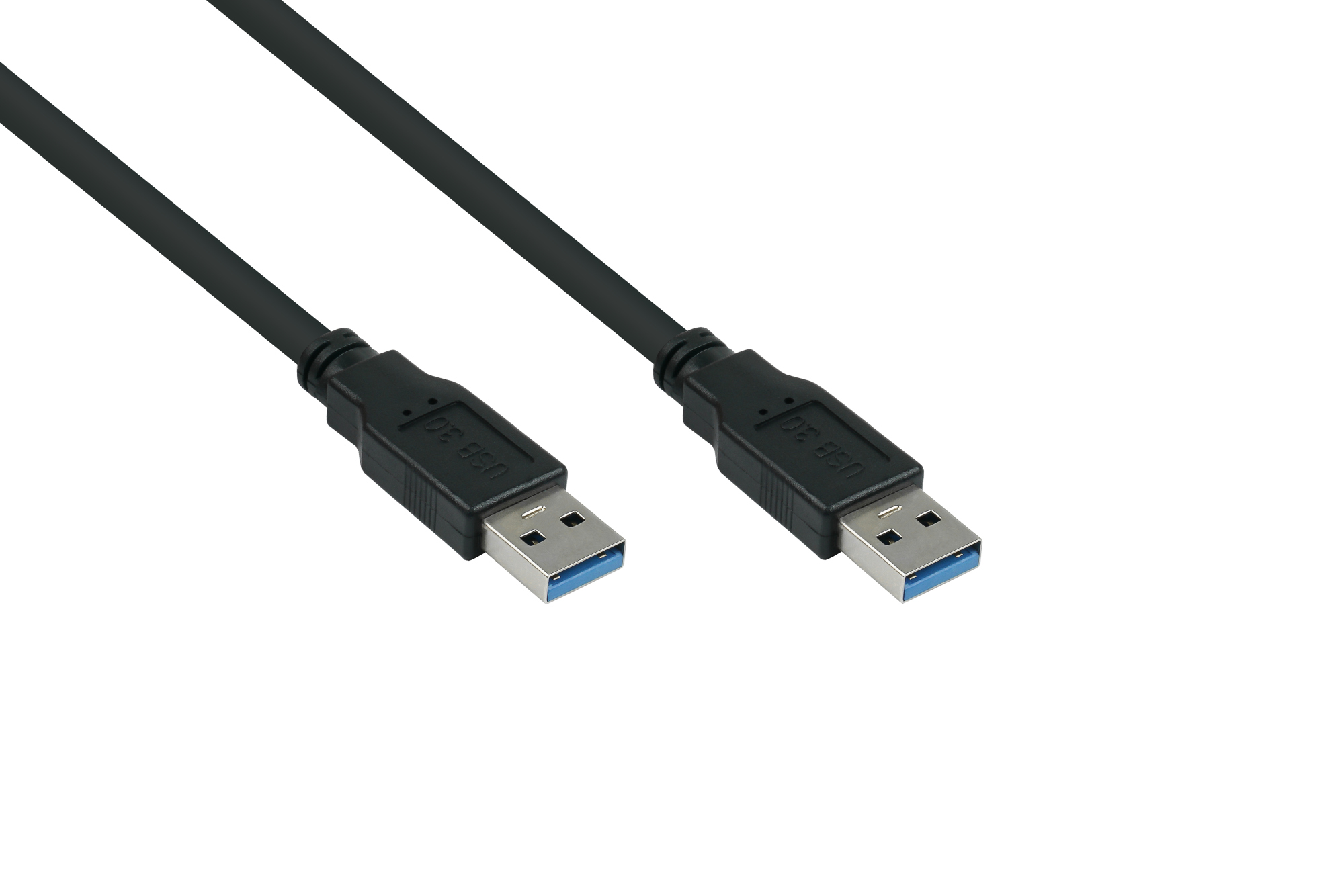 USB 3.0 Kabel Stecker A an Stecker A, Premium, AWG28 / AWG24, UL, KUPFER, schwarz, 5m