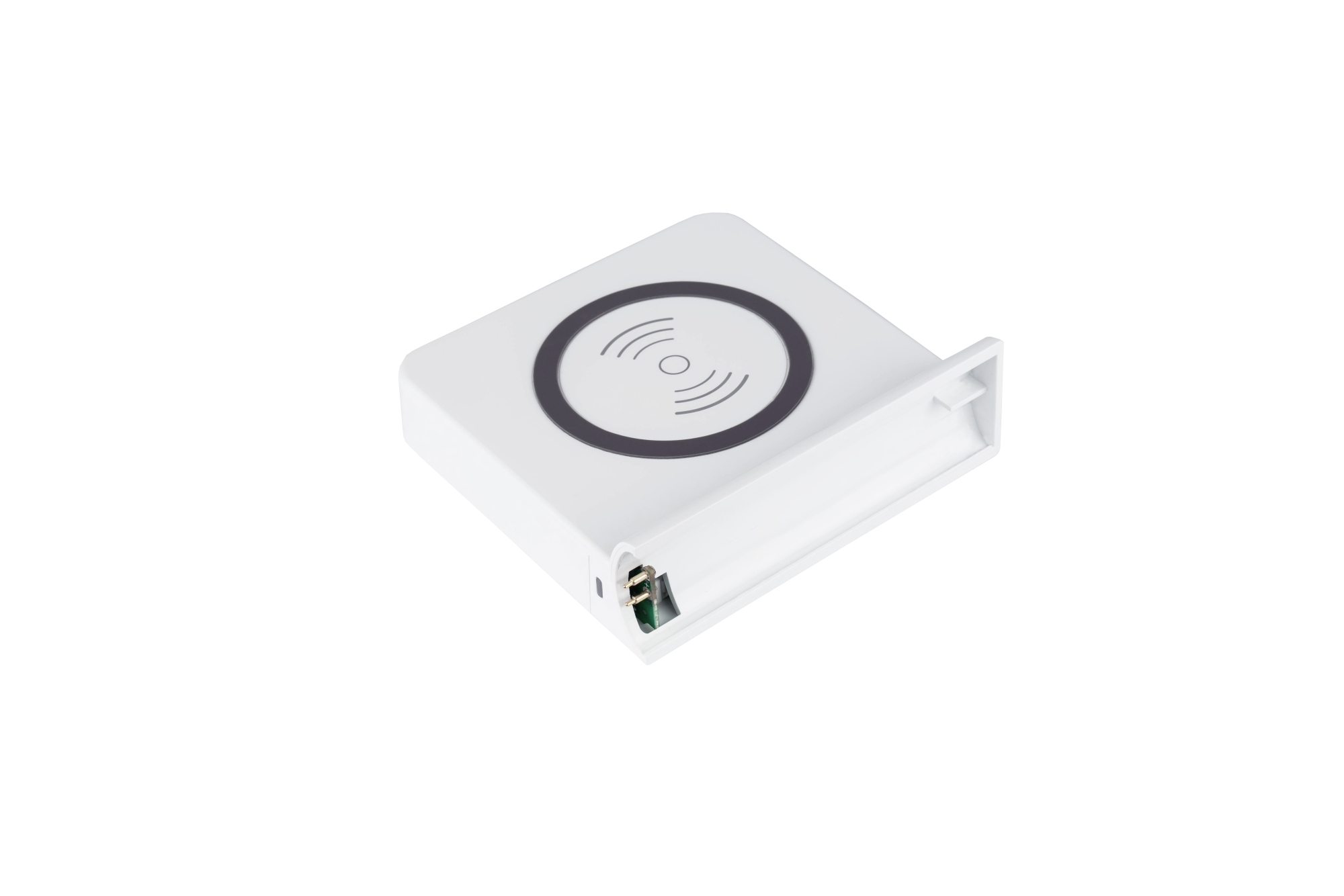 Qi Wireless Charging Pad 15W für Good Connections® USB-Desktop-Schnellladestation PCA-D006W (linke Seite)
