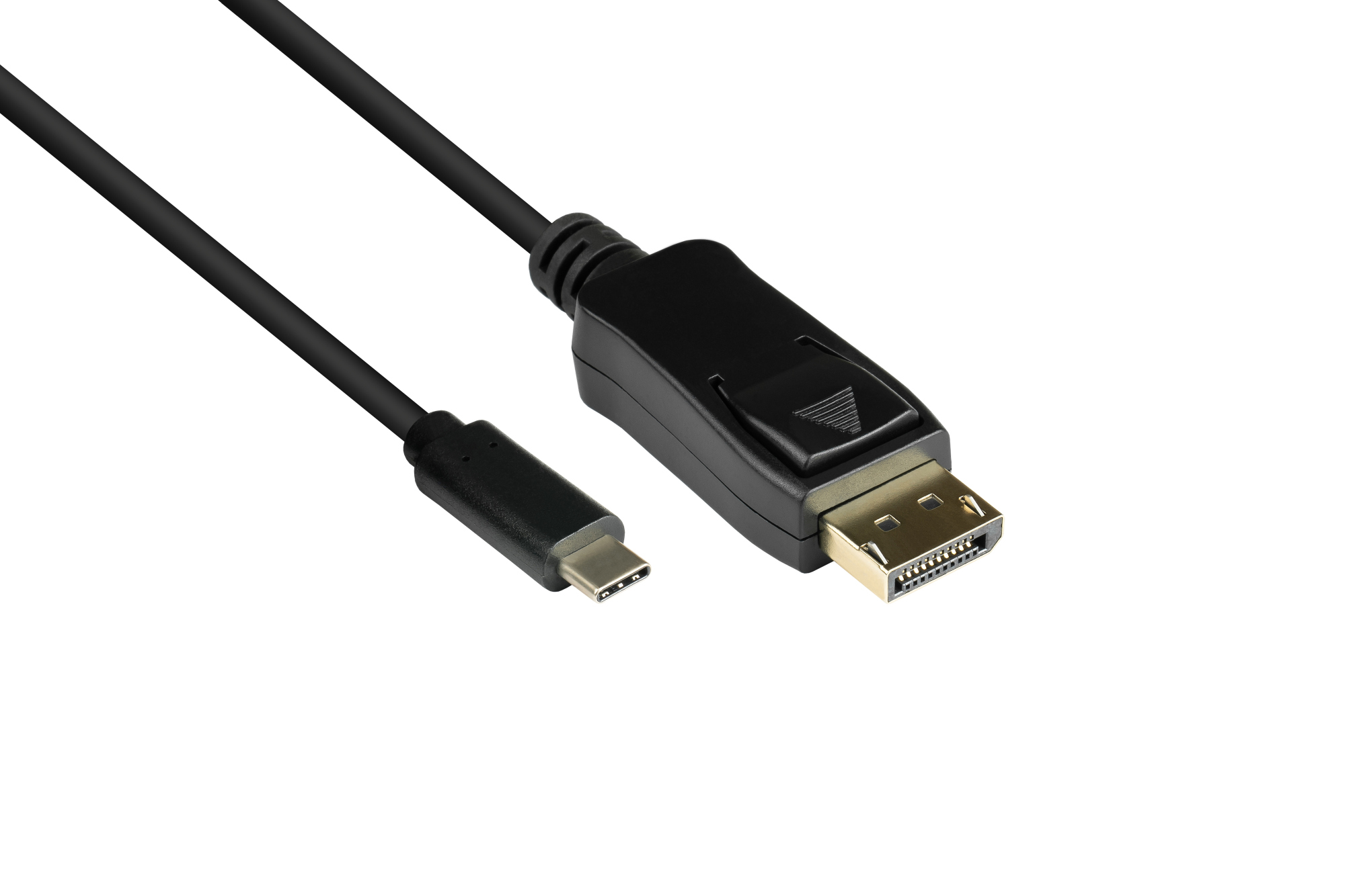 Adapterkabel USB-C™ Stecker an DisplayPort 1.2 Stecker, 4K / UHD @60Hz, CU, schwarz, 2m