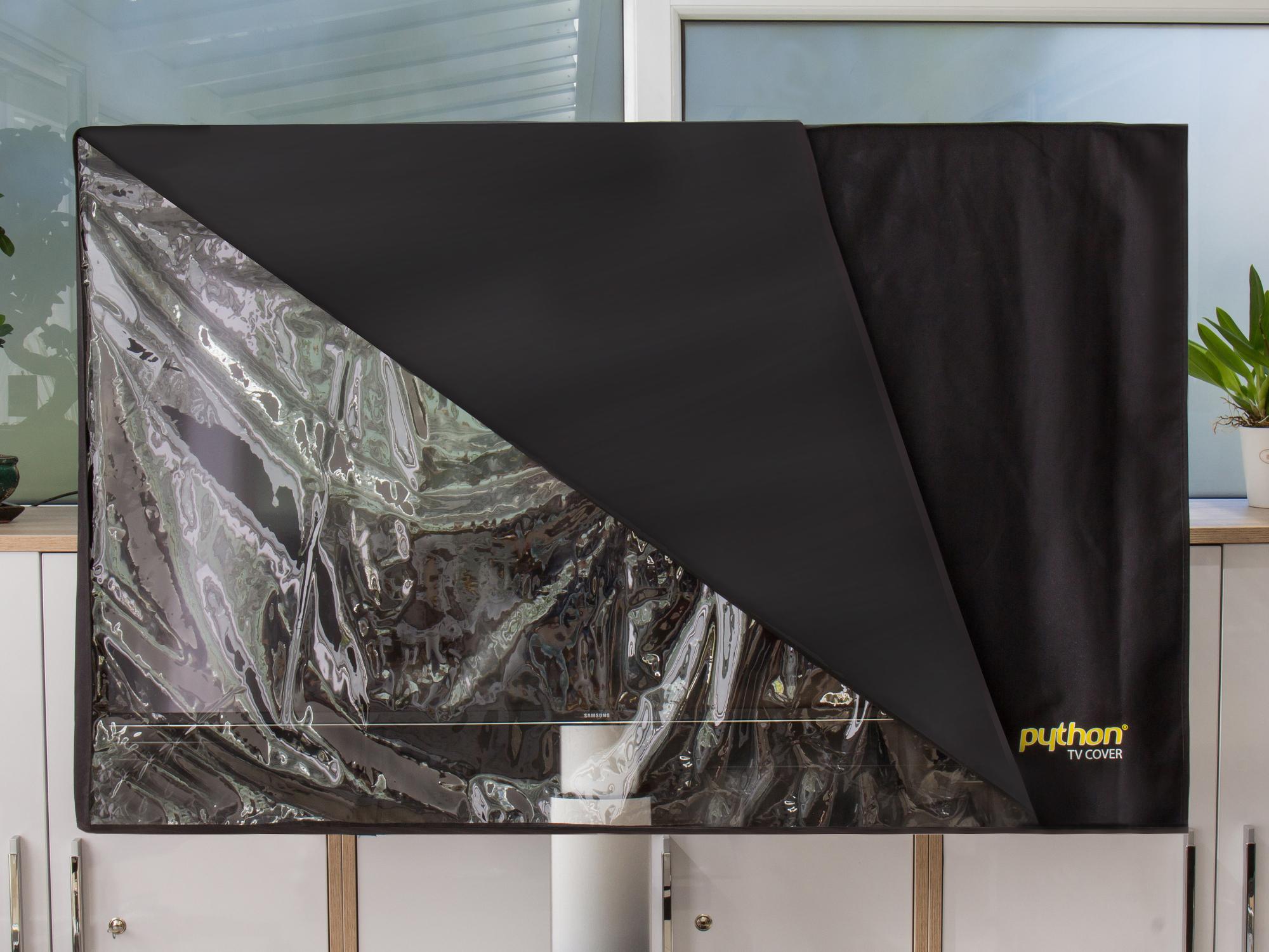 TV-Cover Indoor/Outdoor – wetterfester Universalschutz für Ihr TV oder Monitor,78x48 cm, 28“ bis 32“