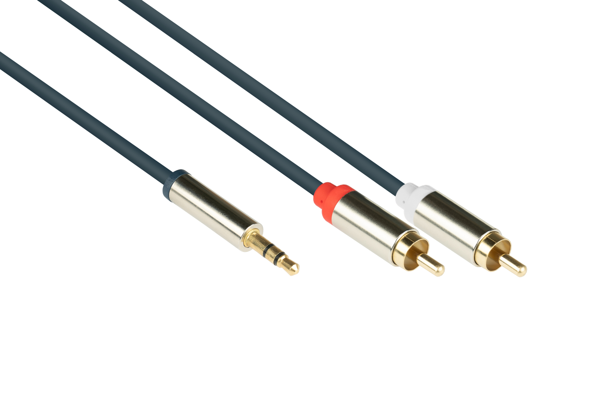 Audio Anschlusskabel SmartFLEX, 3-poliger 3,5mm Klinkenst an 2x Cinch St., dunkelblau, 1,5m