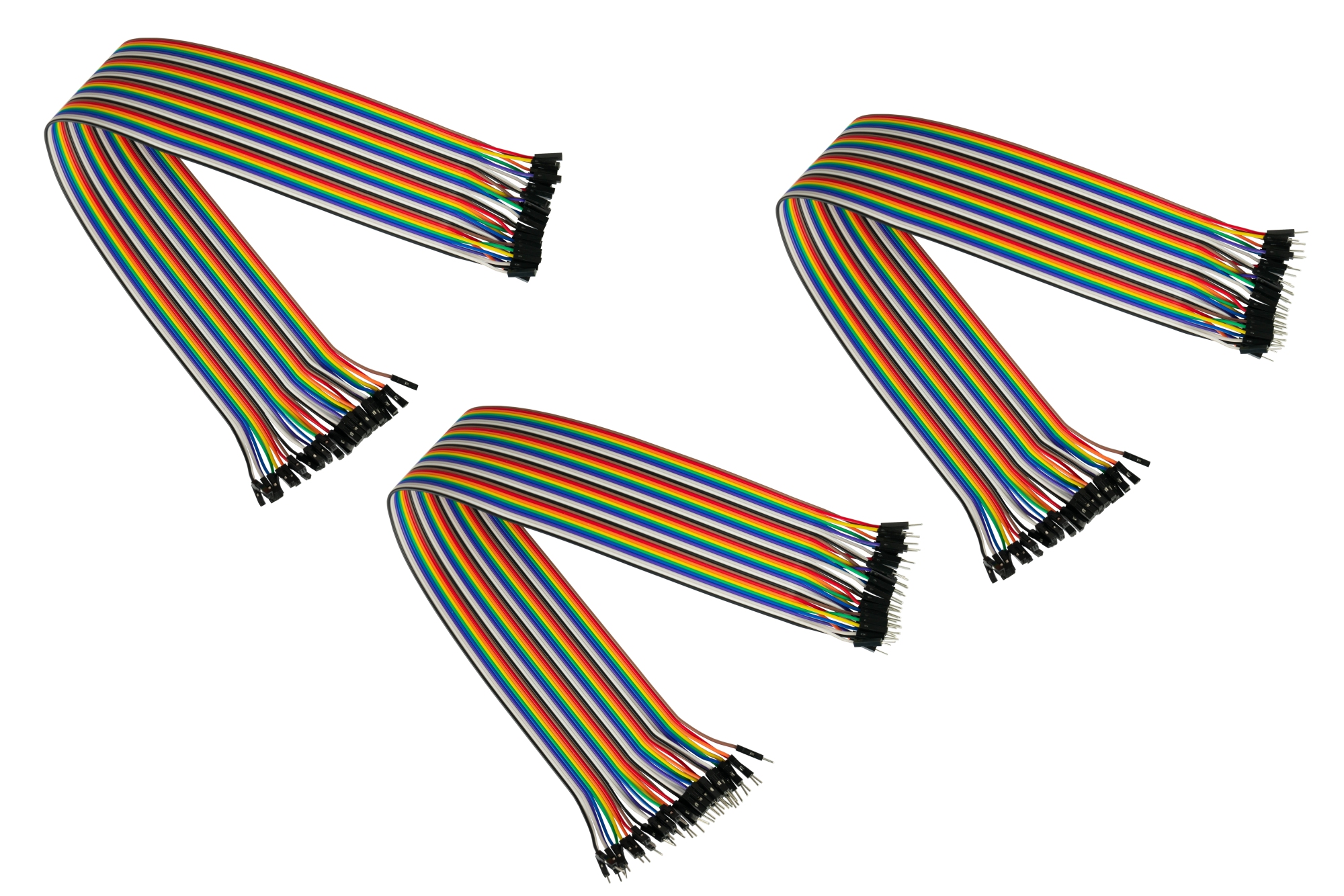 Jumper Wire 40-Pin trennbare Adern für Arduino, Raspberry Pi etc., 3er-Set (BU-BU/ST-BU/ST-ST), 20cm