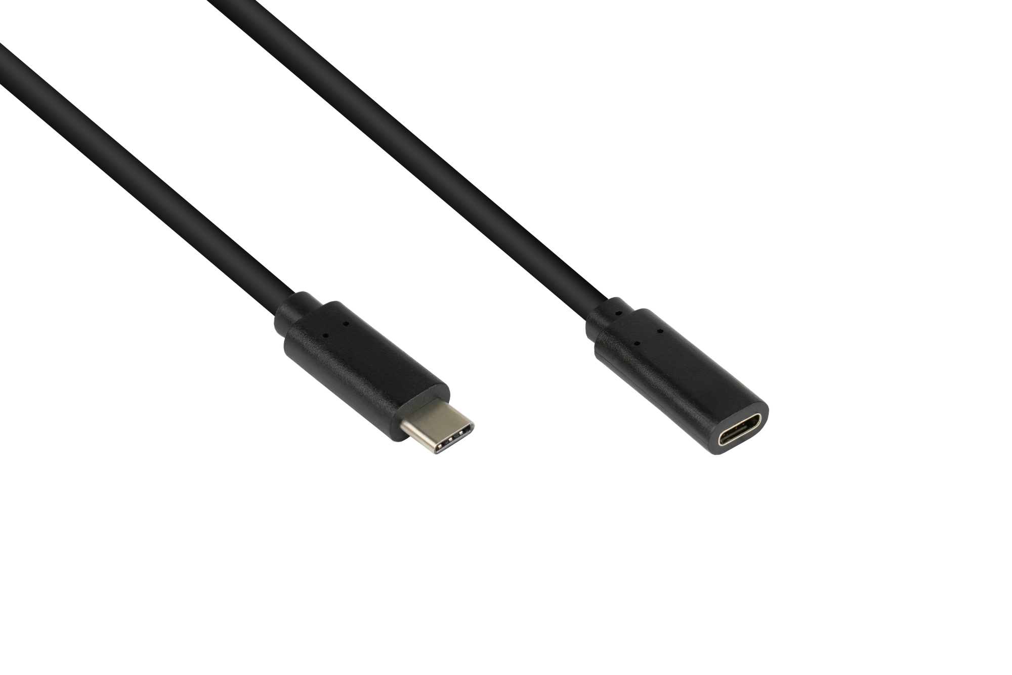 Verlängerungskabel USB 3.2 Gen.2 (10GBit/s, 100W, 4K@60Hz), USB-C™ Stecker an USB-C™ Buchse, CU, schwarz, 0,5m, Good Connections®