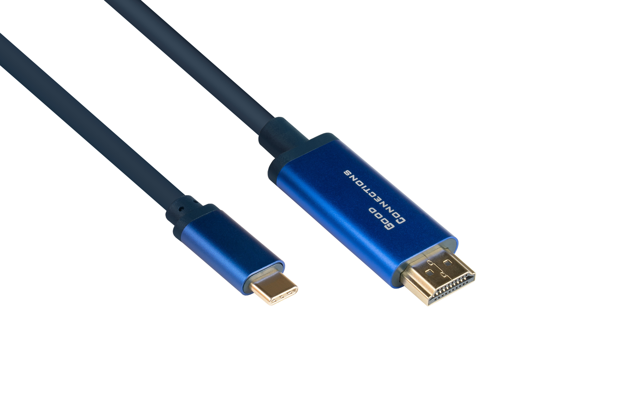 USB-C™ an HDMI 2.0b SmartFLEX Kabel, 4K UHD @60Hz, Aluminiumgehäuse, CU, dunkelblau, 2m