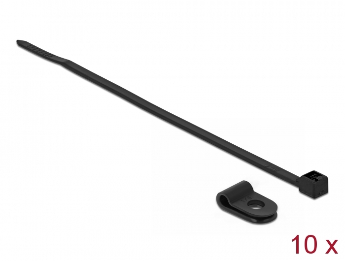Befestigungsschelle 3,2 mm mit Kabelbinder L 100 x B 2,5 schwarz
