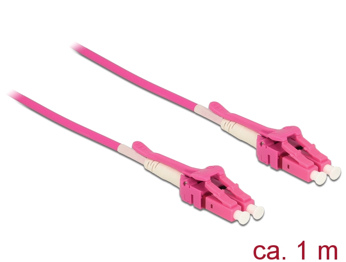 Kabel Lichtwellenleiter LC an LC Multimode OM4, Uniboot, 1m