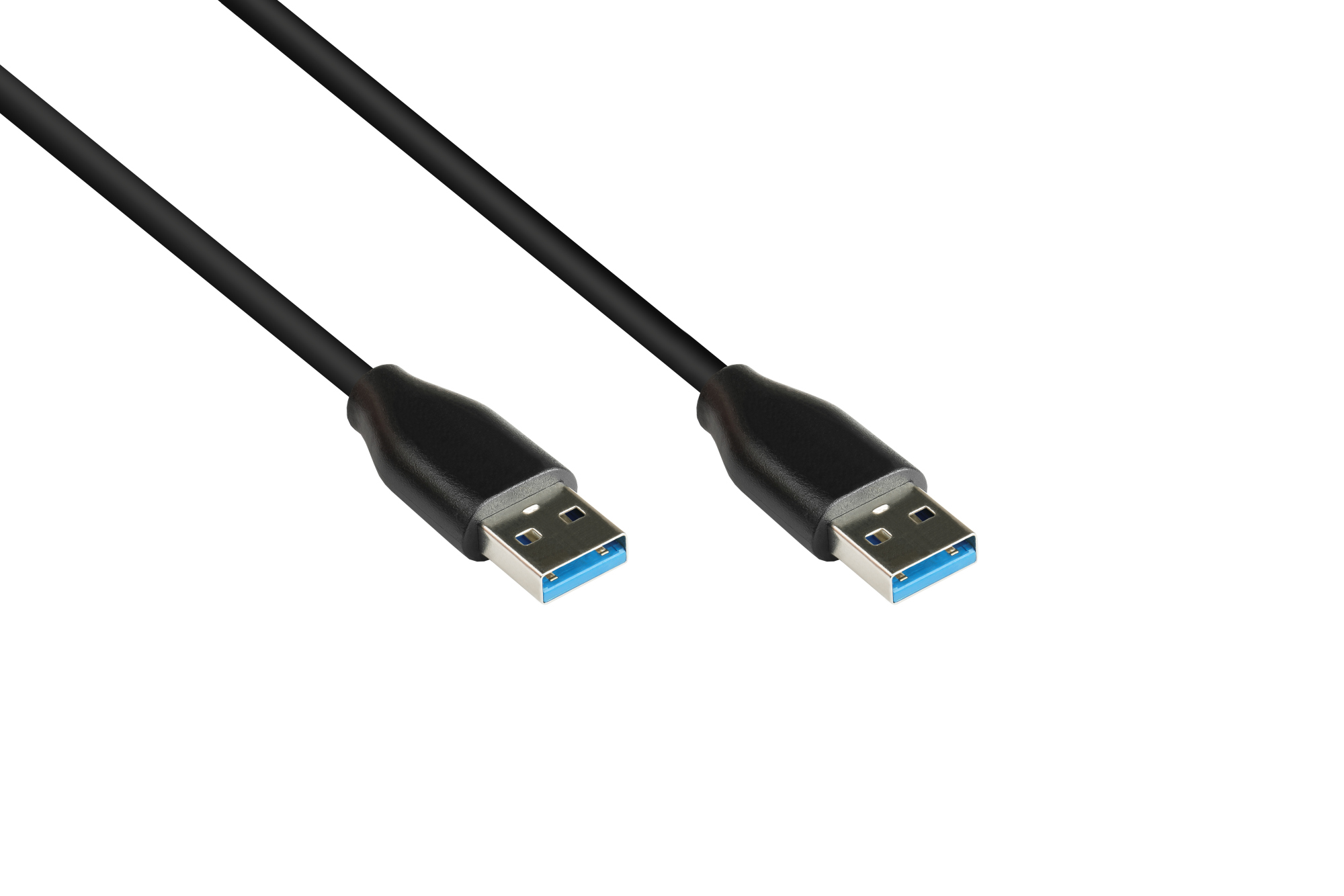 Anschlusskabel USB 3.2 Gen.2 (10GBit/s / 3A), Stecker A an Stecker A, CU, schwarz, 1m