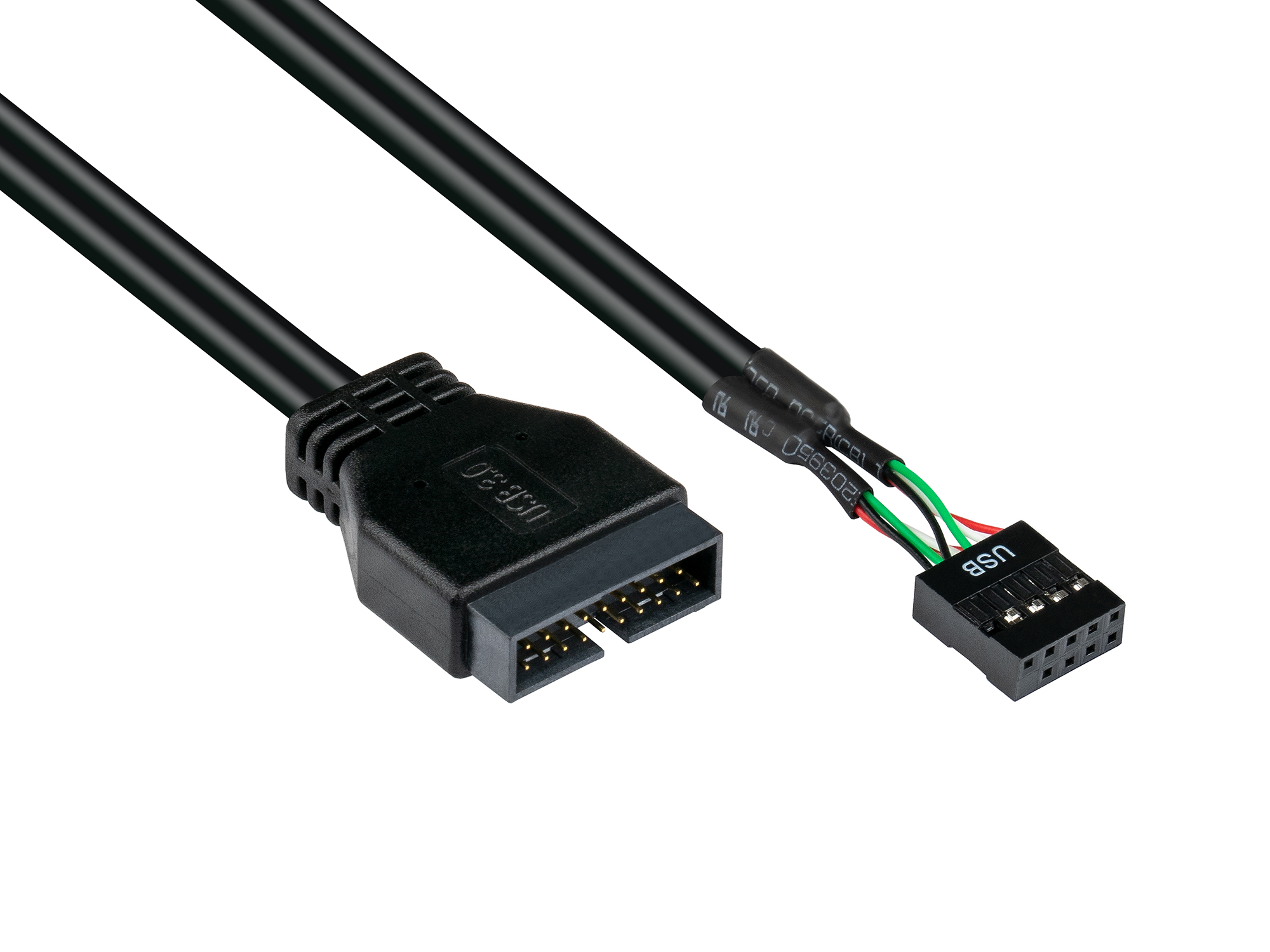 Adapter intern USB 3.0 Pin-Header Stecker an USB 2.0 Pin-Header Buchse, schwarz, 0,6m