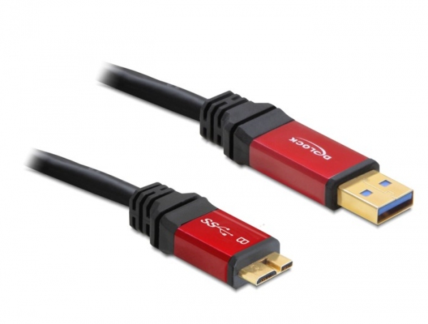 USB 3.0 Anschlusskabel Stecker A an Stecker Micro B, Premium, 5m