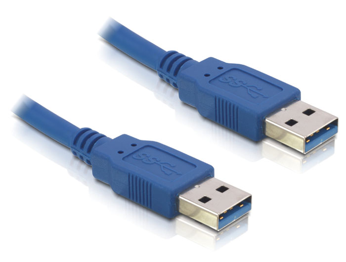 Anschlusskabel, USB 3.0 Stecker A an Stecker A, 0,5m, blau