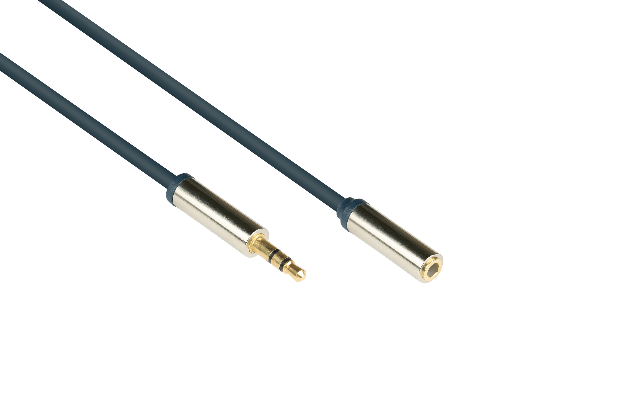 kabelmeister® Audio Verlängerungskabel SmartFLEX, High-Quality, 3-poliger 3,5mm Klinkenstecker an Klinkenbuchse, dunkelblau, 2m