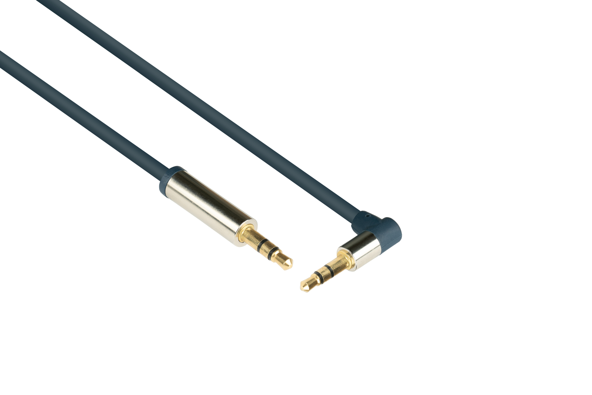 Audio Anschlusskabel SmartFLEX, 3-poliger 3,5mm Klinkenst an Klinkenst gewinkelt, dunkelblau, 1,5m