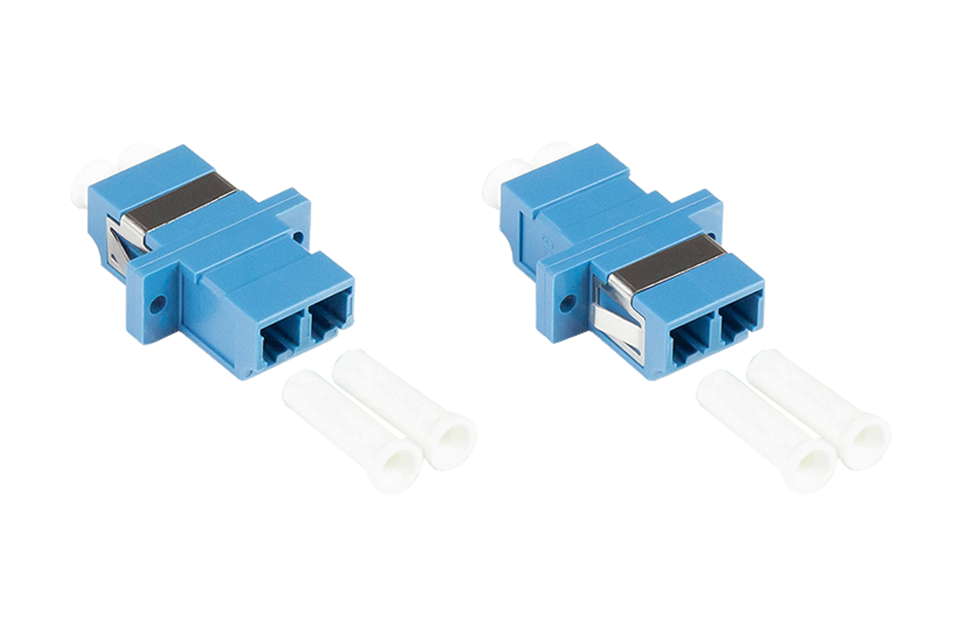 LWL Duplex Kupplung, LC (UPC) an LC (UPC), OS2, Singlemode, Kunststoffgehäuse, Keramikhülse, blau