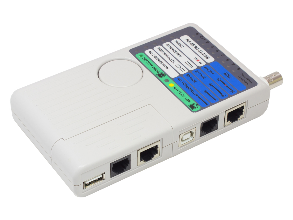 Netzwerk-Kabeltester mit Remote-Einheit für RJ45, RJ11, UTP/STP/BNC/USB