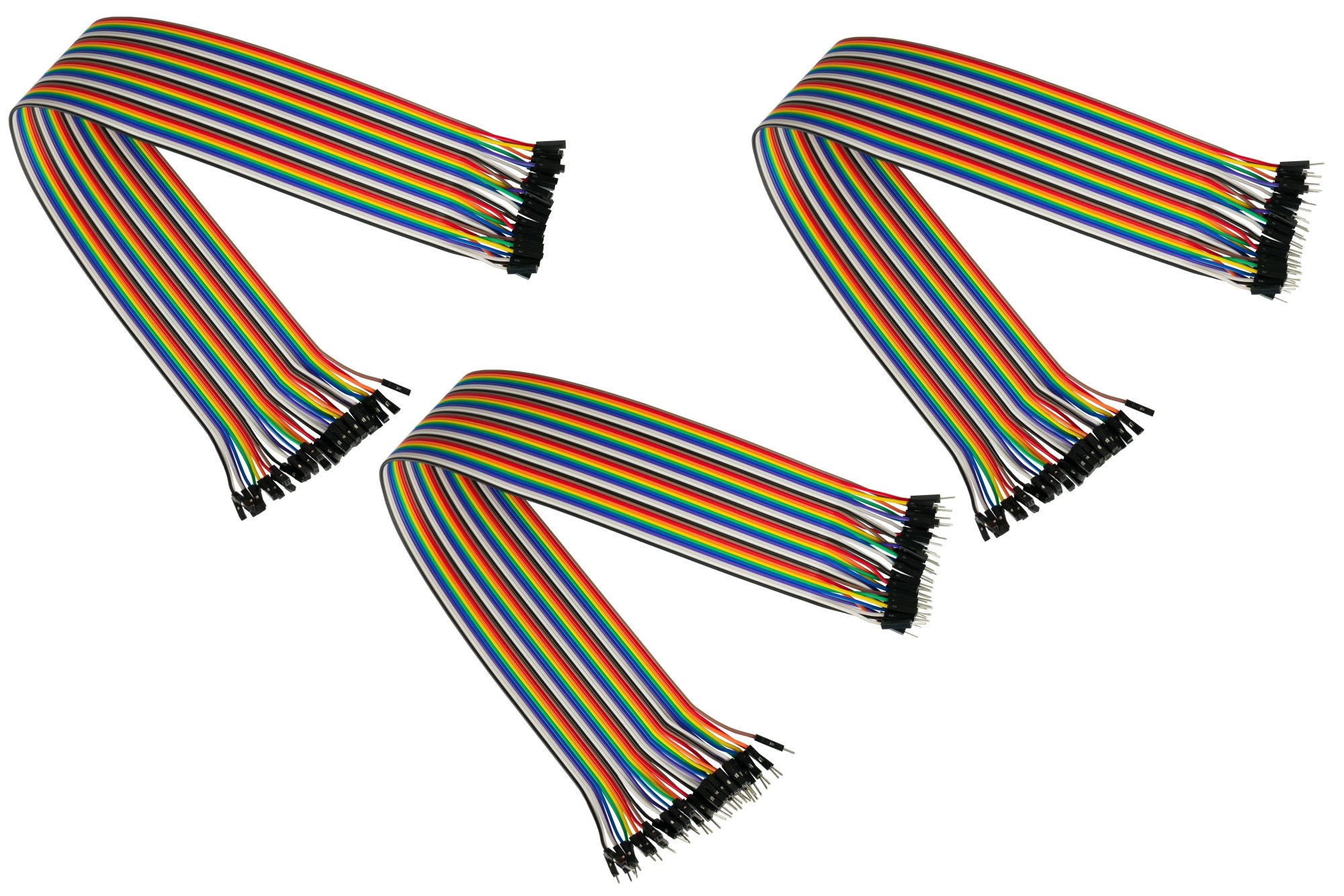 Jumper Wire 40-Pin trennbare Adern für Arduino, Raspberry Pi etc., 3er-Set (BU-BU/ST-BU/ST-ST), 40cm
