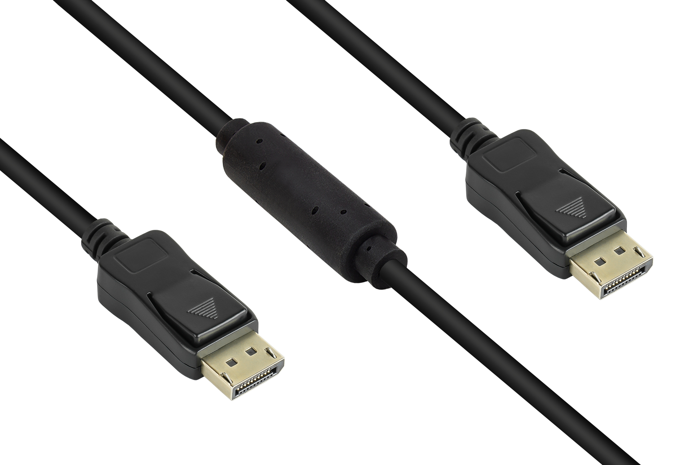AKTIVES Anschlusskabel DisplayPort 1.2, 4K / UHD @60Hz, vergoldete Kontakte, OFC, schwarz, 15m