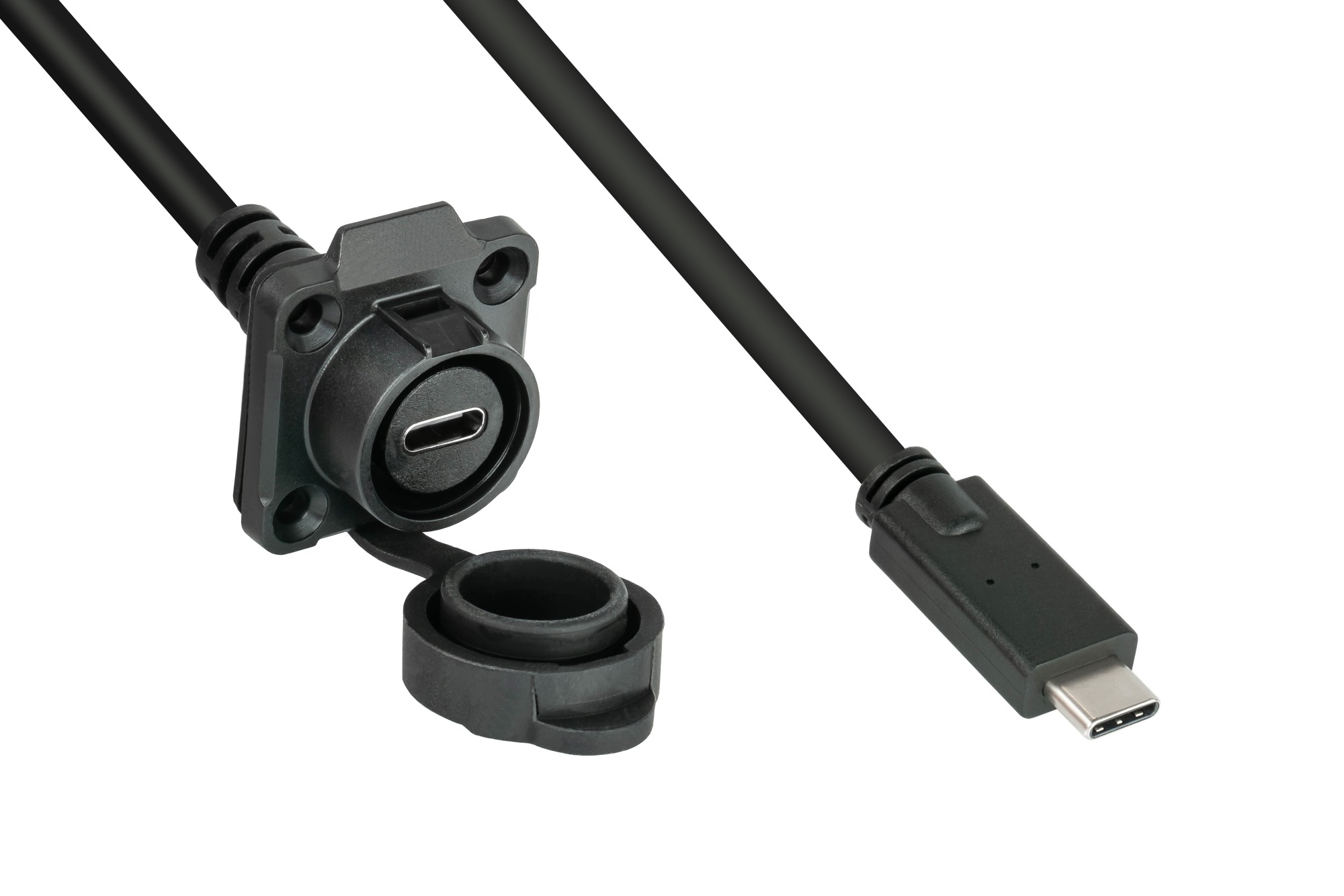 Industrie-Steckverbinder S1 - USB 3.2 Gen. 2 Kabel, Stecker C™ an Einbaubuchse C™, 0,5m