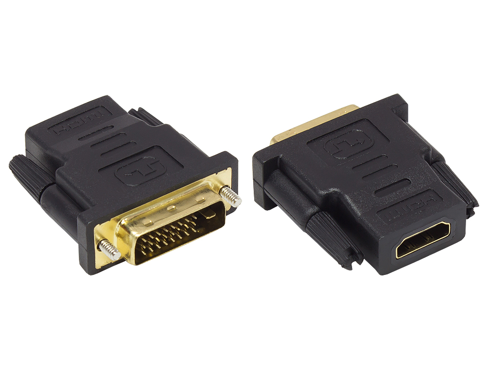 Adapter HDMI 19pol Buchse an DVI-D 24+1 Stecker, vergoldet