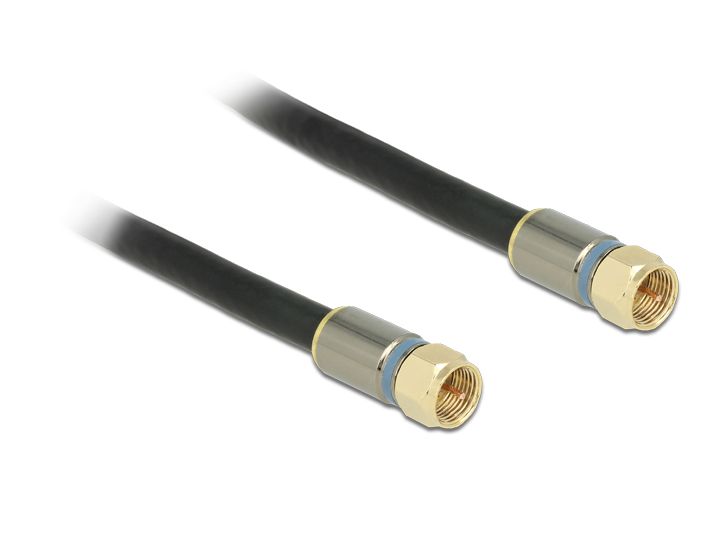 Antennenkabel, F-Stecker an F-Stecker RG-6/U, Vierfachschirmung, Premium, schwarz, 3m