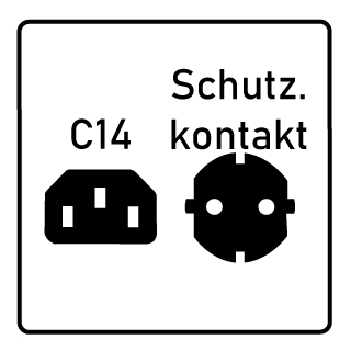 C14 an Schutzkontaktbuchse