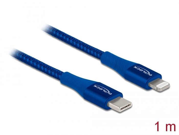 Daten- und Ladekabel USB Type-C™ zu Lightning™ für iPhone™, iPad™ und iPod™ blau 1 m MFi