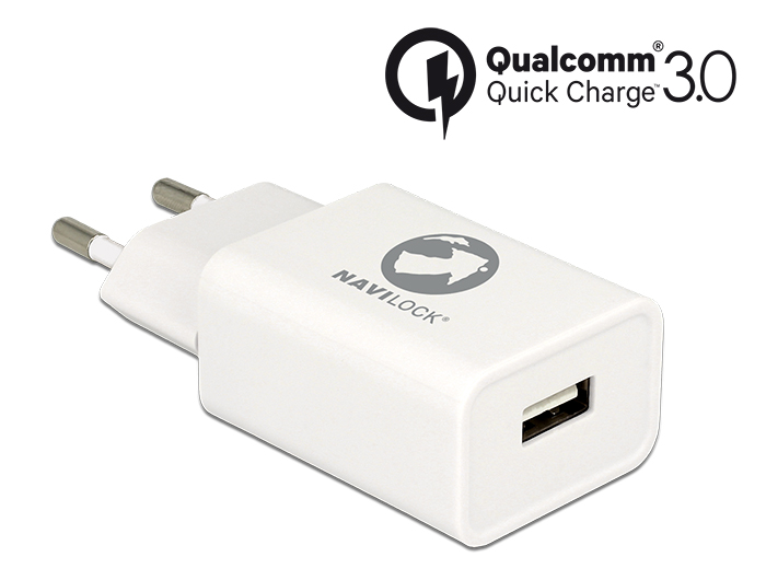 Ladegerät 1 x USB Typ A mit Qualcomm® Quick Charge™ 3.0 weiß
