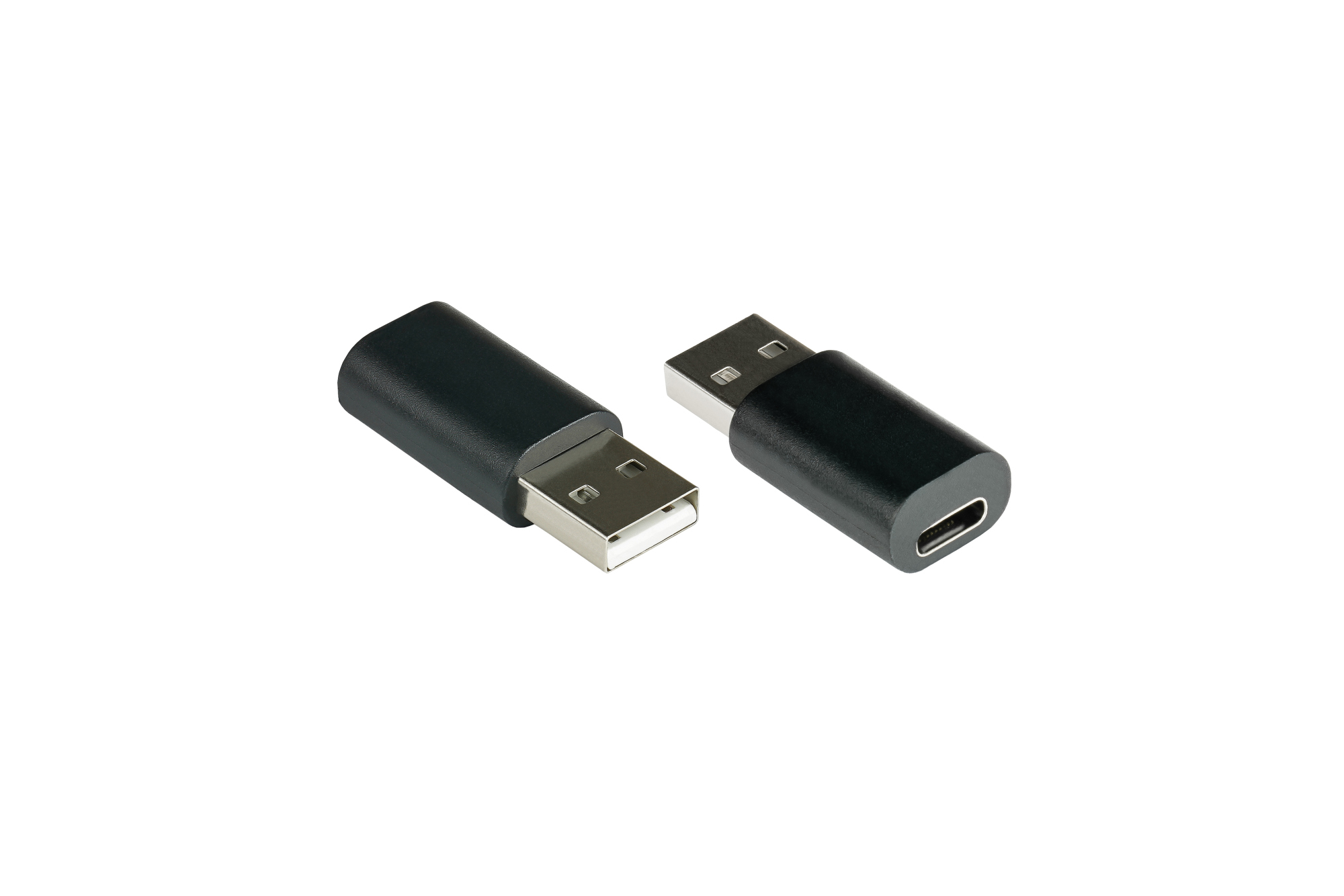 Adapter USB 2.0 Stecker A an USB-C™ Buchse, schwarz